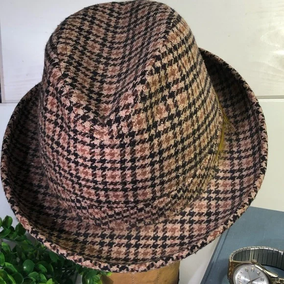 VTG United Hatters Tweed Houndtooth Unisex Retro Hat - Picture 2 of 13